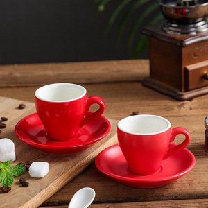 Ensemble de tasses et soucoupes en porcelaine de 80 ml, en céramique, dans un coffret cadeau pour mariage, tasse à café et soucoupe en céramique - Product Image 3