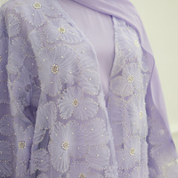 Robe longue de haute qualité et élégante à vendre à Dubaï, Moyen-Orient, pour femmes, cardigan à fleurs 3D perlé, abaya
