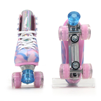 Nouveaux patins à roulettes pour enfants à quatre roues, rétractables, double rangée, 4 roues en PU, roulements ABEC-7 durables, taille réglable