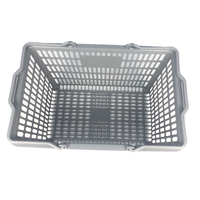 Panier de courses populaire pour supermarché, bac de rangement en plastique avec poignées