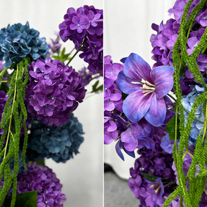 Promise Dreamy Purple and Blue Silk <b>Artificial</b> Modern Handmade Craft Wedding Arch for Indoor and Outdoor Wedding Decor - Product Image 4