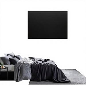 Thermal Insulated Blackout Fabric <strong>Roller</strong> <strong>Blinds</strong> with Easy Fit Room Darkening <strong>Fittings</strong> Included Black (60cm X 165cm) - Product Image 1