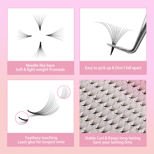 VEYES Marque privée DIY Cluster Lash Trays <span class=keywords><strong>Cheveux</strong></span> synthétiques Naturel Long Sans cruauté Brillant Double Chauffage Cils noirs faits <span class=keywords><strong>à</strong></span> la main - Product Image 5