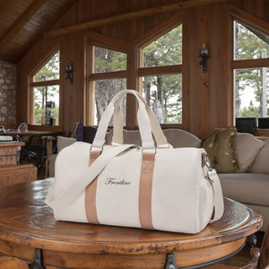 High Quality Eco Friendly Fashion <strong>Large</strong> Leather Canvas Weekender Duffel Bag with Zipper Closure Unisex - Product Image 1