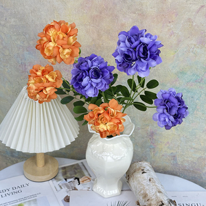 ดอกไม้ประดิษฐ์ทำจากผ้าไหมองุ่นช่อดอกกุหลาบพีชดอกไม้เทียมทำด้วยมือสำหรับงานแต่งงานในบ้านของตกแต่งโต๊ะวันคริสต์มาสและวันเรียนจบ - Product Image 5