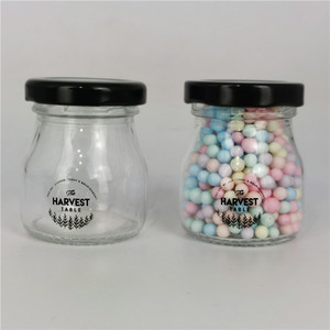 Mini <span class=keywords><strong>pot</strong></span> très mignon, <span class=keywords><strong>petit</strong></span> <span class=keywords><strong>pot</strong></span> en verre bon marché pour pudding, crème, beurre avec couvercle en métal 50 ml - Product Image 3