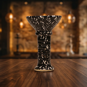 Cazoleta de Cerámica Negra Esmerilada Moderna con Diseño Salpicado Ecológico para Narguile - Product Image 3
