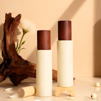 Lot de Bouteilles Cosmétiques en Verre Ambré Dépoli Rechargeables 30ml/50ml et Pots de Crème 100ml/120ml pour Soin de la Peau, Sérum, Lotion, Tonique - Vente en Gros
