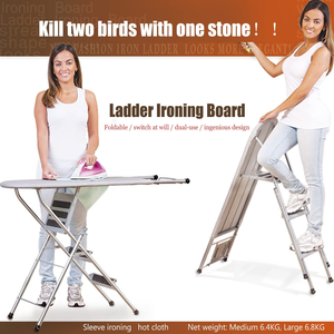 Standard Ironing Board Ladder <b>Adjustable</b> Height Foldable Ironing Board Thickened Steel Pipe Metal Ironing Ladder - Product Image 3