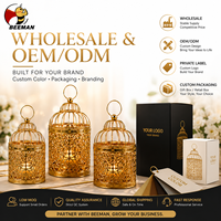 Porte-bougie en métal Beeman Gold, lanterne à bougie vintage, support décoratif pour mariage, centre de table, OEM ODM