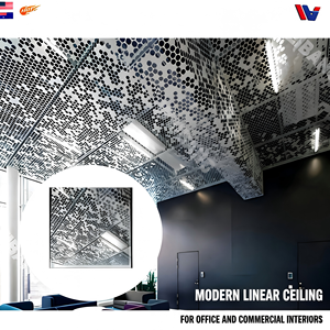 Panneaux de plafond perforés en aluminium sur mesure, design industriel, surface anodisée pour immeuble de bureaux - Product Image 1