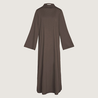 Robe décontractée musulmane personnalisable OEM pour femmes, grande taille, col rond, en jersey, Abaya intérieure, vêtements islamiques