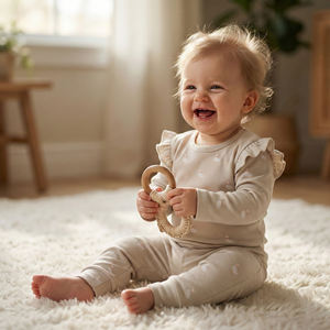 Wholesale Girls Ruffle Sleeve <strong>Pyjama</strong> Set 2Piece Cotton Loungewear with <strong>Cuffed</strong> Pants Soft Winter Sleepwear Outfit for Children - Product Image 2