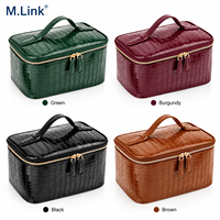 Ensemble de trousses de toilette en cuir PU à motif crocodile de luxe, grande capacité, organiseur de maquillage de voyage, vente en gros OEM
