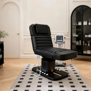 Table de massage électrique moderne à 3 moteurs, noire, avec commande au pied, pour salon de beauté, lit de spa esthétique incurvé pour cils, vente en gros - Product Image 4