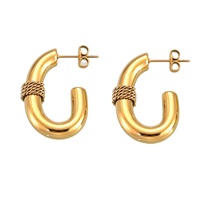 Pendientes impermeables de acero inoxidable 316L de alta calidad chapados en oro de 18 quilates para mujer, joyería de moda