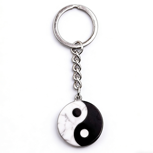 Collar de Cristal en Oferta, Negro y Blanco, TaiChi YinYang, Howlite, Obsidiana, Grabado de <span class=keywords><strong>Bagua</strong></span>, Tallados Redondos para Equilibrio, Regalo - Product Image 4
