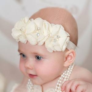 Nieuwe nylon haarband voor kinderen, drievoudige chiffon kralen, elastische haaraccessoires voor baby's, wasbaar, milieuvriendelijk, unisex hoofdtooi - Product Image 1