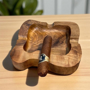Cenicero de Madera de Lujo, Cenicero Cuadrado de Madera Natural Sólida con 4 Ranuras, Logotipo Personalizado, Accesorios Premium para Fumar en Oferta - Product Image 1