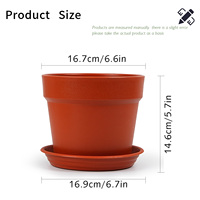 Grand pot à fleurs minimaliste en PP avec trou de drainage - Utilisation durable en intérieur/extérieur - Capacité de 2,41 L - Décoration de table pour la maison et le jardin - Pack