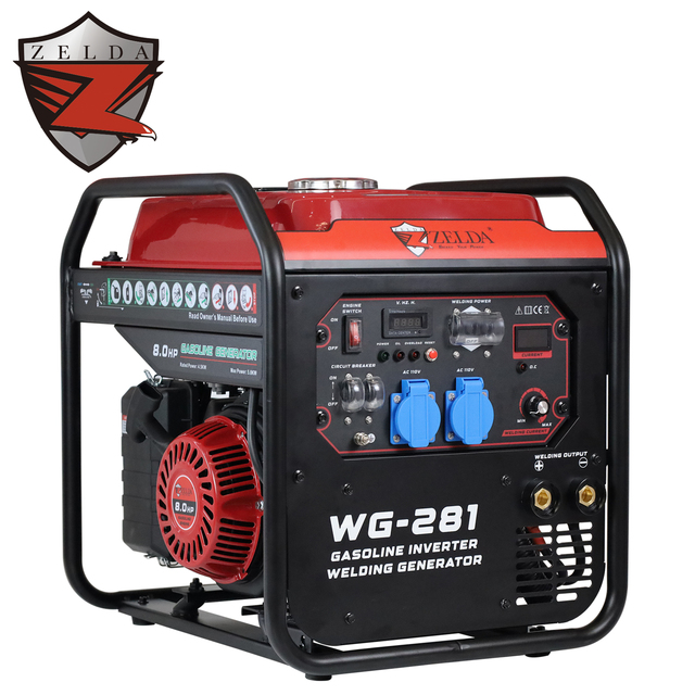 Zelda Petrol Welding Generator 5.0KW Recoil Start 280A Gasoline Generators Single Phase 110V 60HZ