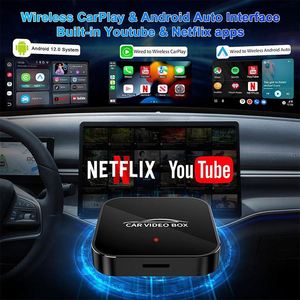 กล่องวิดีโอ Wi-Fi แบบคู่พร้อม Netflix & YouTube สำหรับ <span class=keywords><strong>Android</strong></span> Auto Wireless CarPlay อุปกรณ์เสริมรถยนต์อื่นๆ - Product Image 2