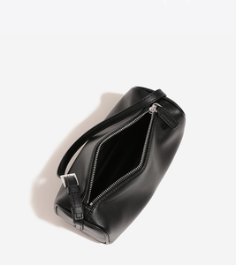 Black Split <b>Leather</b> Hobo <b>Bag</b> Zipper Shoulder Handbag <b>Soft</b> Cowhide Crossbody Purse for Daily Wear - Product Image 3