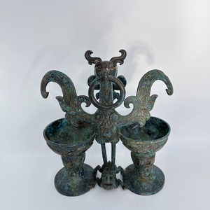 Vermilion kuş Rosefinch kupası yüzük zarif bronz Metal zanaat ayırt edici gaga hassas yüzey desenleri vitrin Superb - Product Image 2