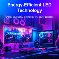 Bandes lumineuses intelligentes avancées WiFi avec commande vocale 5050 RGBIC, synchronisation d'écran HDMI pour utilisation sur moniteur d'ordinateur et configuration de bureau