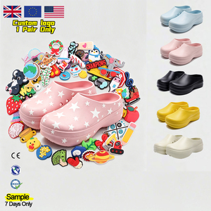 Sabots de chef personnalisés pour femmes avec logo imprimé au laser, antidérapants, chaussures de travail de cuisine, sabots plateforme en EVA à semelle épaisse, chaussures d'infirmière - Product Image 1