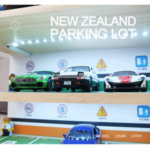 Tempat Parkir 1:32 Lapisan Ganda dengan Lampu Led Kayu Solid 10 Buah Simulasi Tempat Parkir Mobil - Product Image 5