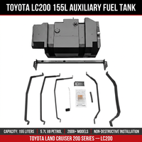 Réservoir de carburant auxiliaire à autonomie étendue 155L JK LC200 Al-Mg avec pompe à siphon, kit de montage arrière OEM 4.0L-5.7L pour tout-terrain 4x4