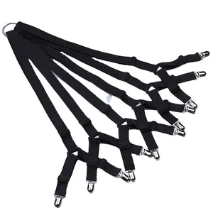 Bed Sheet Clips Grippers Fasteners 6 Sides Sheet Suspenders Elastic Sheet Holders Mattress Clips Straps