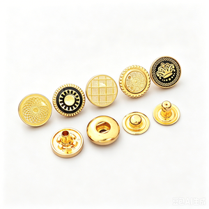 Custom Logo Pattern Men's Square Shirt Arabic Press Thobe Abaya Zinc Alloy Snap Metal <b>Buttons</b> - Product Image 1