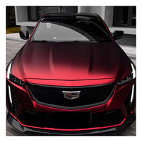 Película de Vinilo Mate de PVC/PET para Rotulación de Autos Color Rojo Pintura Original Libre de Burbujas Calcomanía Interna y Externa DIY para Cambiar el Color del Coche