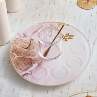 Judaica Juif Rosh Hashanah Cadeau Amovible Miel Plat Or Acrylique Lucite Simanim Assiette