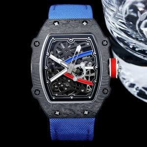 Reloj de Pulsera Deportivo de Lujo de Alta Gama Personalizado, Esqueleto Automático, para Hombre, Caja Negra y Naranja, Ligero, para Fiestas y Deportes - Product Image 3