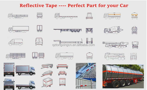 Nastro riflettente alluminizzato bianco e rosso con taglio a bacio per camion, rimorchi e veicoli, ad alta visibilità e segnalazione di avvertimento - Product Image 4
