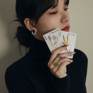 Collection Joker Poker <span class=keywords><strong>Casino</strong></span>, argent 925, bijoux fins, mariage, diamant, zircon, boucles d'oreilles, collier, accessoires, bagues Dylam pour femmes - Product Image 2