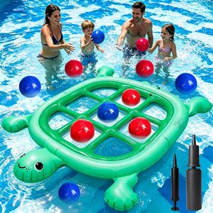 Juego de Piscina Inflable Tic Tac Toe en Oferta, Juguete Flotante Gigante para Piscina con 10 Pelotas, PVC Premium, para Fiestas de Verano al Aire Libre, en la Playa o el Lago - Product Image 1