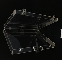 Valise en acrylique transparente personnalisée avec poignée, valise en acrylique personnalisée avec serrure