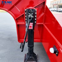 Semi-remorque à plateau surbaissé robuste avec échelle hydraulique ou échelle mécanique pour le transport d'excavatrices, de bulldozers et d'équipements lourds