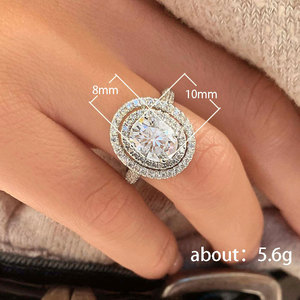 Anello dal Design Classico a Forma Ovale, Elegante Anello da Dito per Donne - Product Image 5