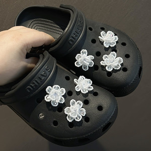 Slippers Accessoires Kleur Zilvergrijs Ketting Y2k Stijl <span class=keywords><strong>High</strong></span>-end Schoendecoratie DIY Schoengesp Klompen <span class=keywords><strong>Charms</strong></span> Groothandel - Product Image 6
