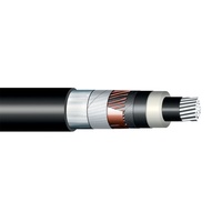 Câble d'alimentation moyenne tension 7,6/13,2 kV 1x185 mm² en aluminium isolé XLPE avec gaine PVC, blindage en aluminium 16 mm AWA et gaine LSZH blindée