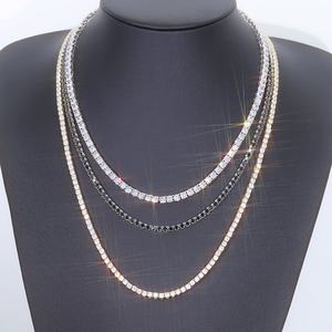 Joyería Hiphop, Collar y Pulsera de Tenis Negra de 3 mm con Moissanita VVS, Cadena de Tenis de Plata Pura 925 - Product Image 4