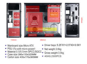 Funda horizontal de <span class=keywords><strong>PC</strong></span> para ordenador, carcasa fina con cierre de ICRO - Product Image 2