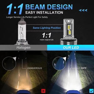 ไฟหน้ามินิ LED ดีไซน์ใหม่ปี 2026 รุ่น H1 H7 9005 H4 6000K 10000 ลูเมนส์ หลอดไฟแบบเสียบใช้งานได้ทันที สำหรับรถกอล์ฟ ไฟสูงและไฟต่ำ สว่างมาก LED H - Product Image 6