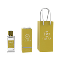 Flacon Vide Carré ou Rectangulaire en Verre 30ml 50ml 100ml pour Parfum avec Capuchon Doré Argenté, Coffret et Sac en Papier