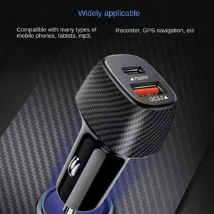 Chargeur de voiture USB rapide en fibre de carbone 15W <span class=keywords><strong>20W</strong></span> 36W Type C PD, adaptateur de charge rapide pour téléphone pour <span class=keywords><strong>iPhone</strong></span> 16 15 17 Pro Max - Product Image 3